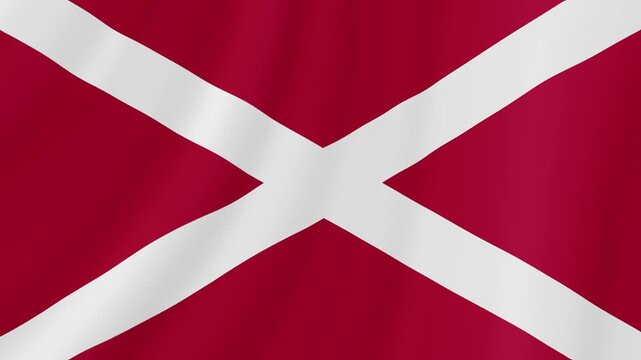 Semirechye Cossacks Waving Flag. Realistic Flag Animation. Seamless Loop Background.	
