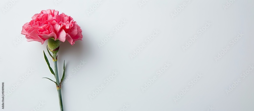 Poster White background featuring a carnation with copy space image