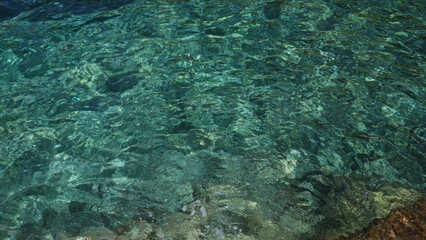 Crystal clear water in a serene outdoors setting in mallorca, spain, showcasing the beauty of the mediterranean sea