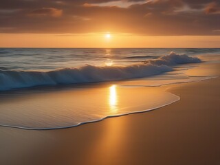 Fototapeta premium An image of a serene beach scene at twilight