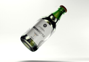 Green Beer Bottle Mockup