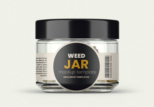 Small Glass Jar Mockup