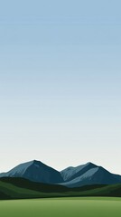 Fototapeta premium Silhouette of Mountains Against a Clear Sky.