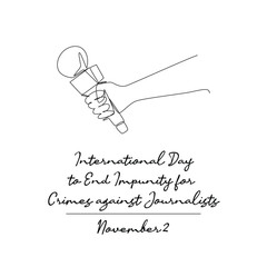 line art of International Day to End Impunity for Crimes against Journalists good for International Day to End Impunity for Crimes against Journalists celebrate. line art.