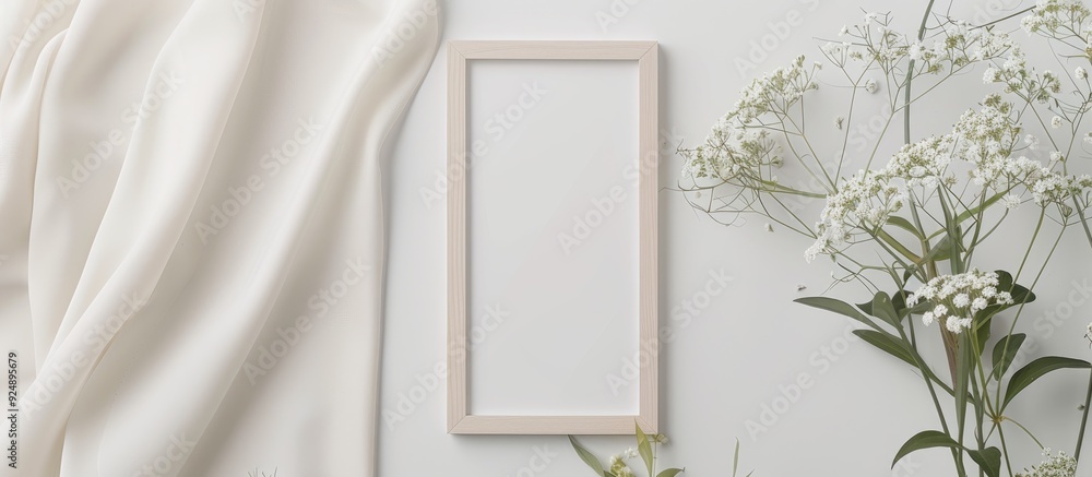 Aufkleber a photo frame placed on a white background with copy space image