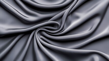 Obraz premium Close-up of luxurious gray satin fabric, showcasing gentle folds and smooth texture. Perfect for fashion or interior design projects.