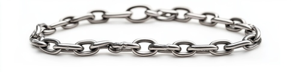 Obraz premium The silver links of a metal chain are isolated on a transparent background