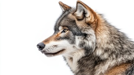 Obraz premium Cutout PNG file of a gray wolf head on a transparent background.