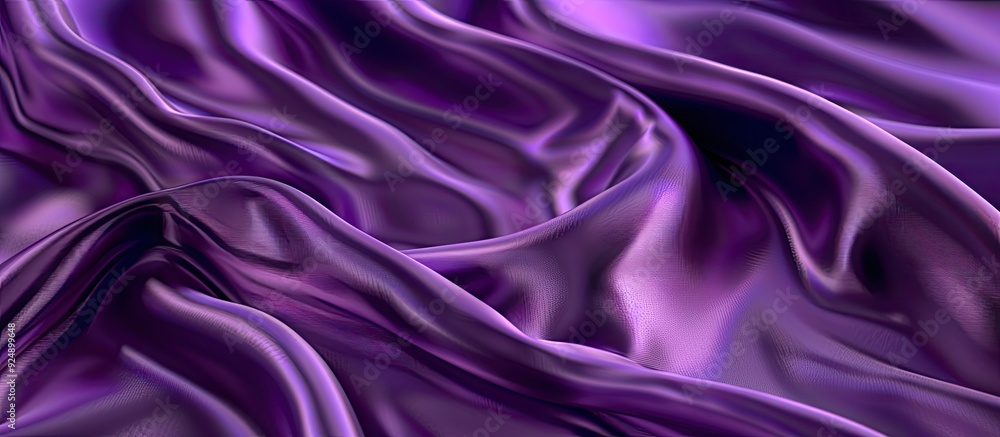 Poster background of purple satin fabric with copy space image