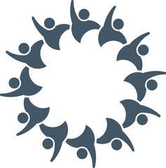 Fototapeta premium Abstract Icon of Twelve People Forming a Circle Representing Unity and Collaboration