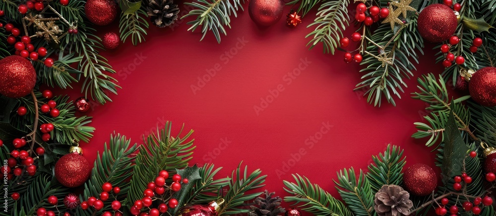 Poster Festive Christmas decor with a blank area for adding text or images known as a copy space image