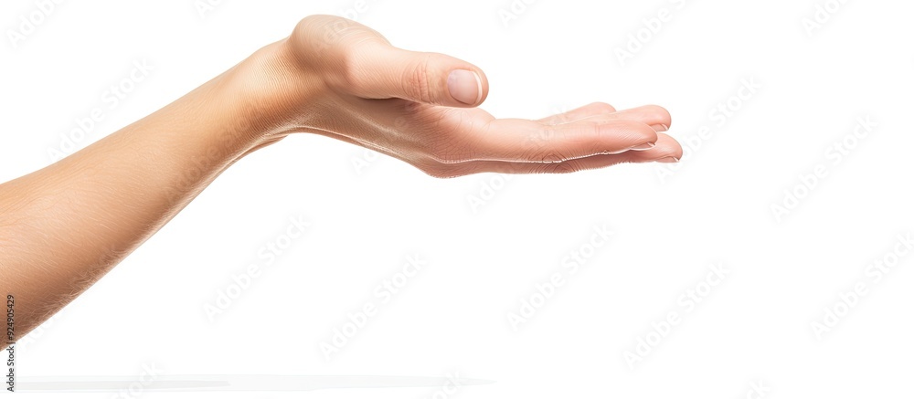 Leinwandbilder a studio shot of an open palm hand sign isolated on a white background with copy space image