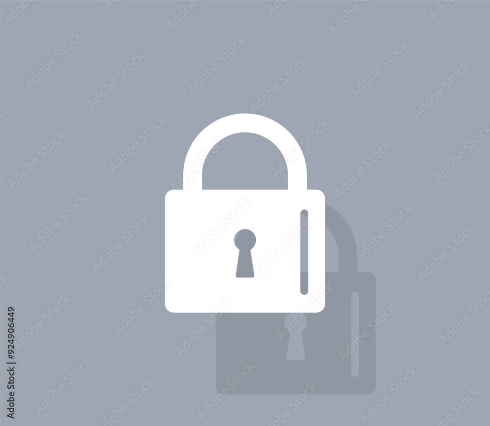 Poster vector icon of white color with shadow on gray background