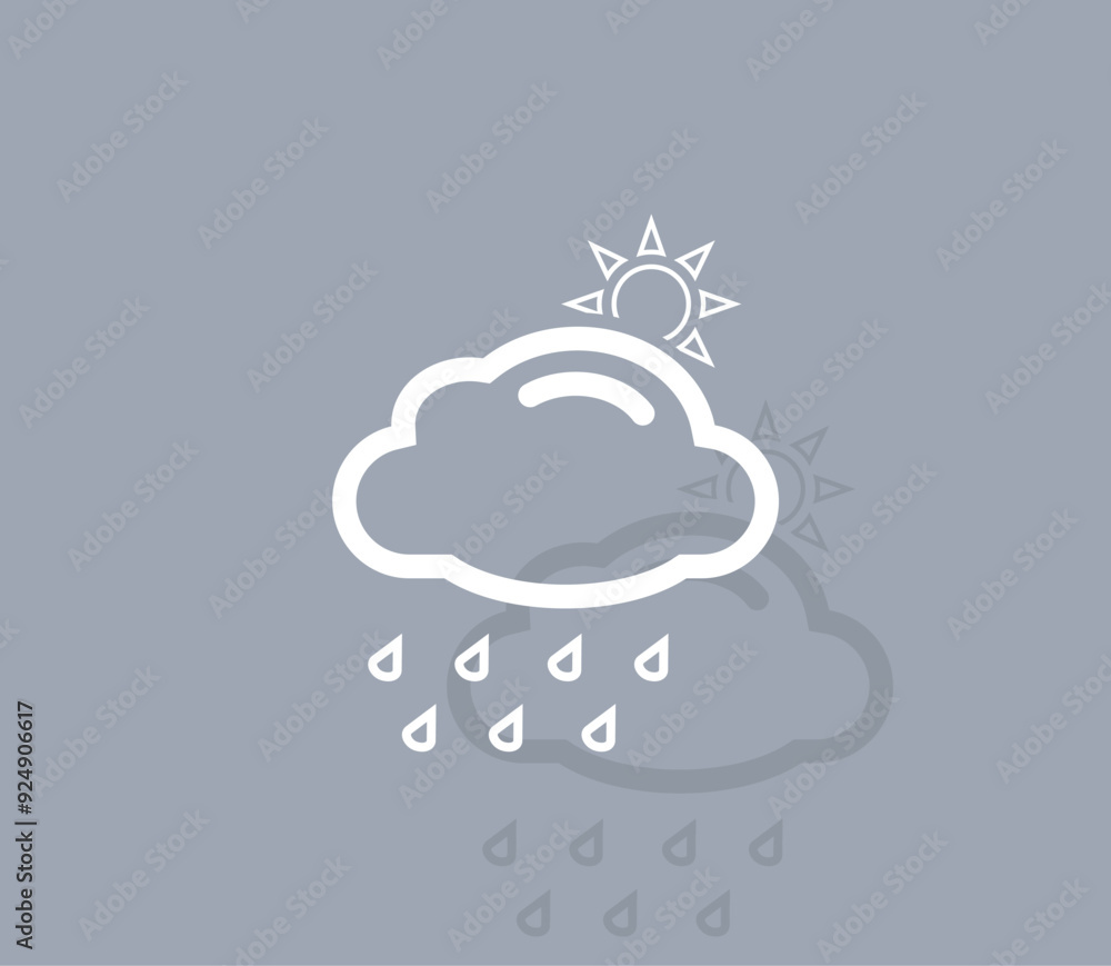 Poster vector icon of white color with shadow on gray background