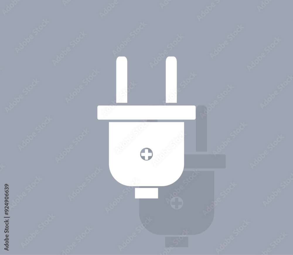 Poster vector icon of white color with shadow on gray background