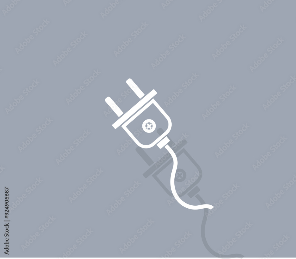 Poster vector icon of white color with shadow on gray background