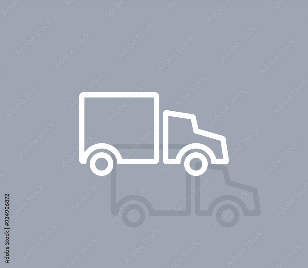 Poster vector icon of white color with shadow on gray background