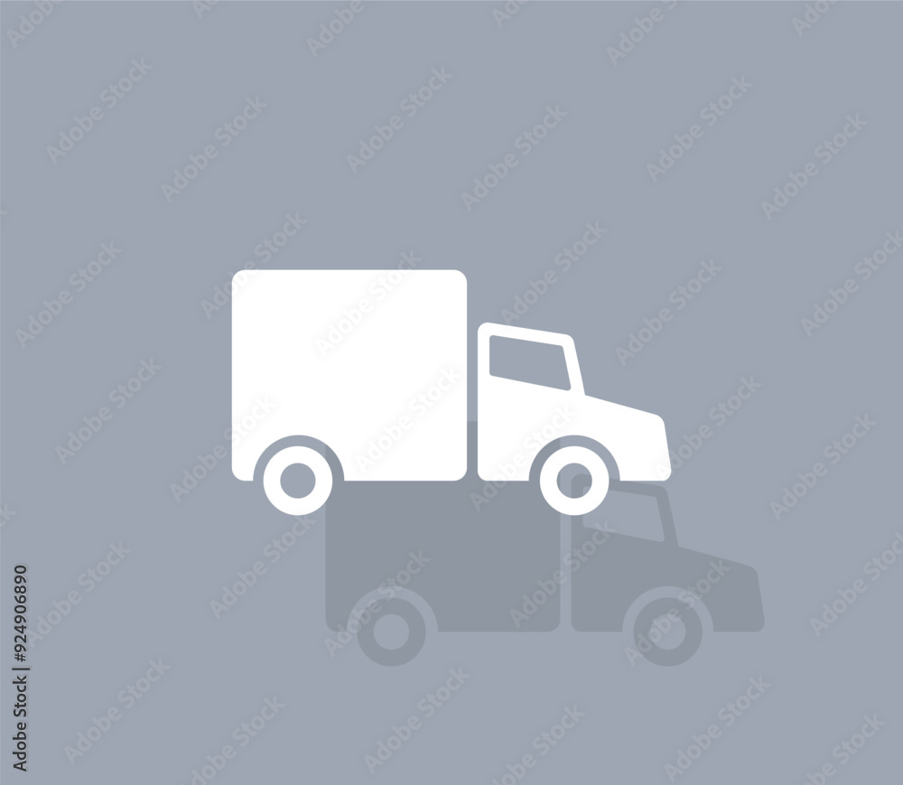 Poster vector icon of white color with shadow on gray background