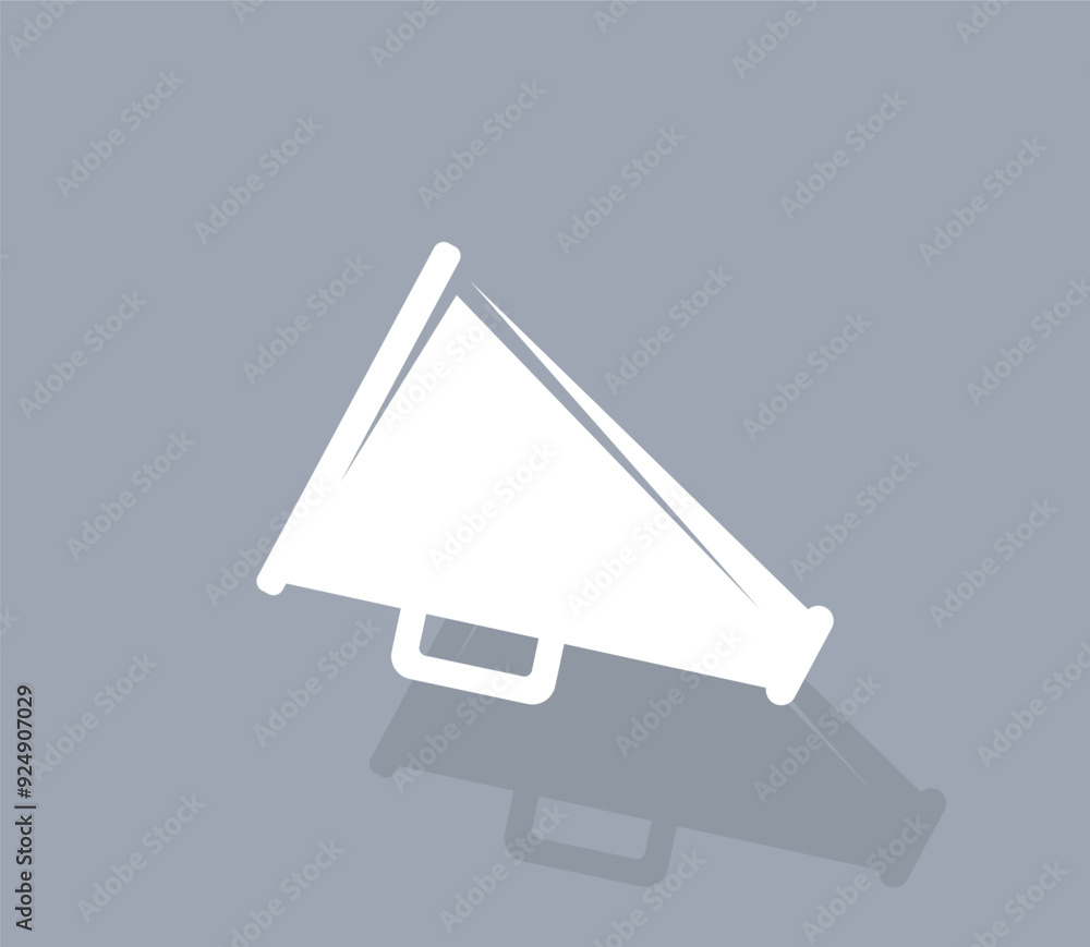 Poster vector icon of white color with shadow on gray background