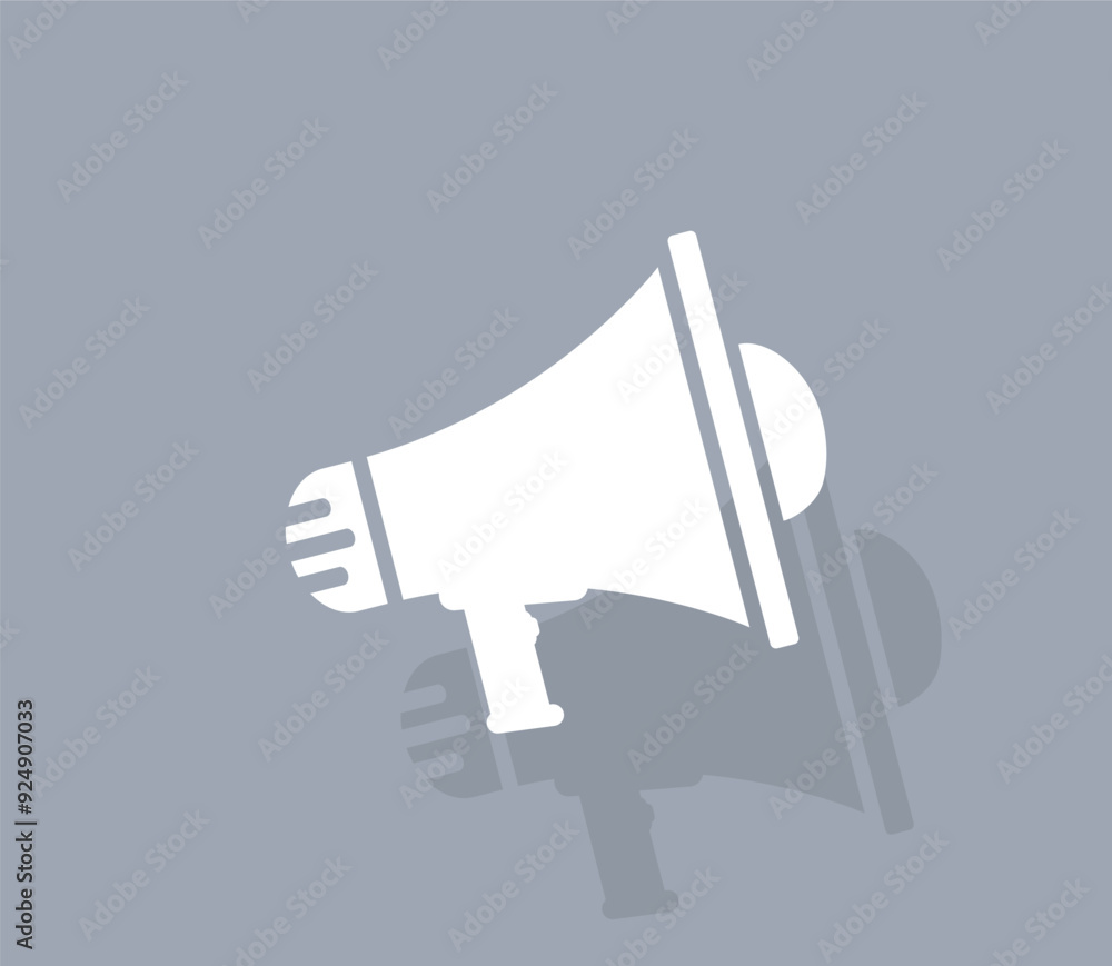 Poster vector icon of white color with shadow on gray background