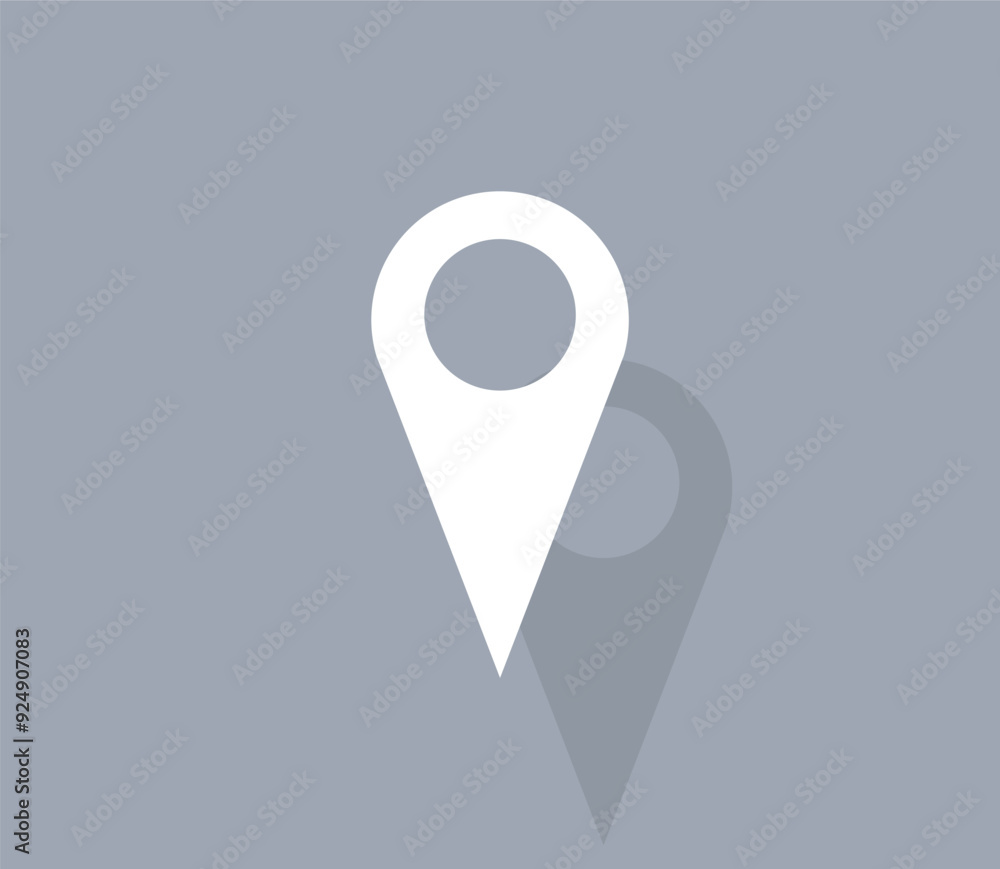 Poster vector icon of white color with shadow on gray background