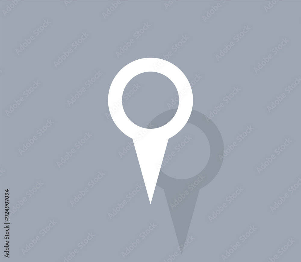 Poster vector icon of white color with shadow on gray background