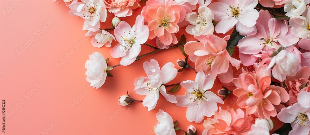 Aufkleber background with copy spaceimage filled with blooming flowers
