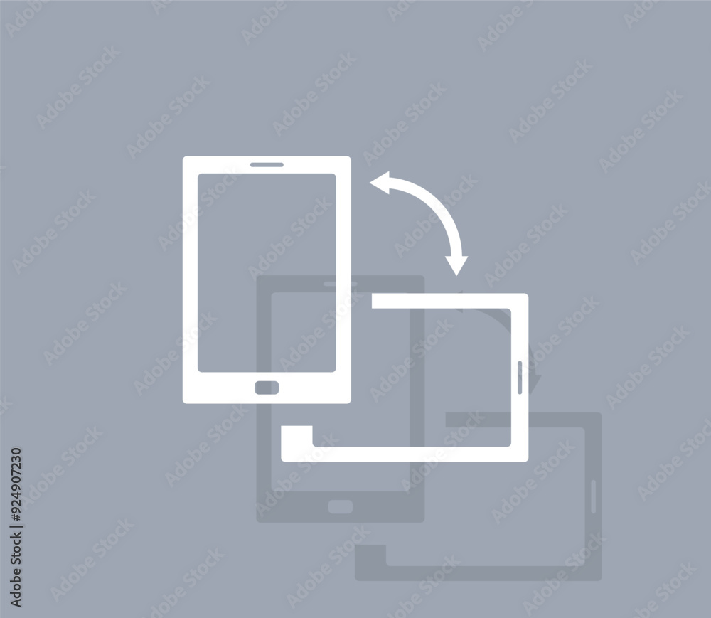 Poster vector icon of white color with shadow on gray background