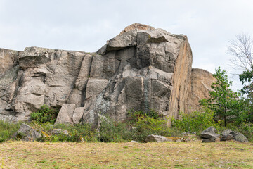 Stone cliff, texture of the rock