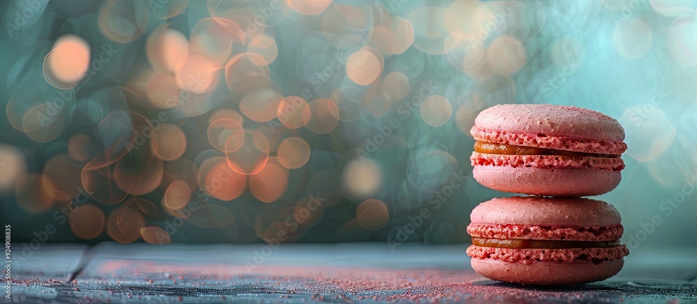 Fototapete a macaroon displayed with a copy space image on a table