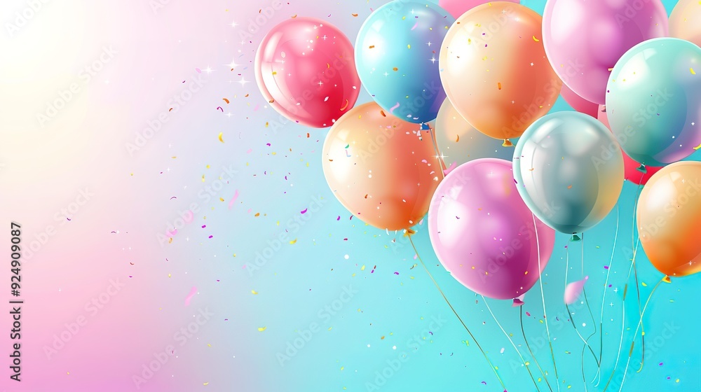 Poster birthday party invitation card background with empty without text copy space