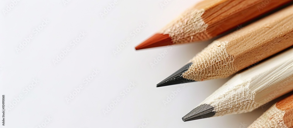 Aufkleber Fresh blurred pencils against a white backdrop with ample copy space image