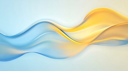 Obraz premium Abstract blue and gold waves flowing on gradient background
