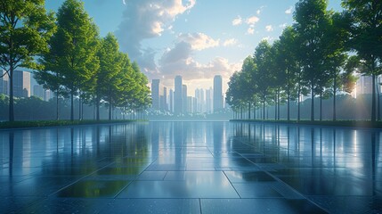 Solar Cells in a Futuristic Cityscape: Solar cells integrated into the architecture of a futuristic city, powering the buildings and infrastructure.