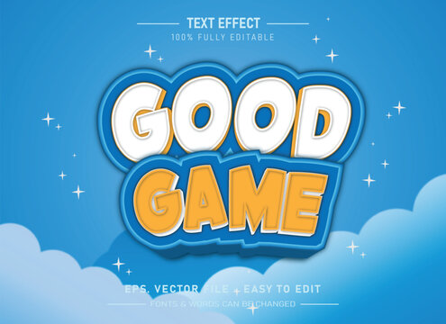 Good game 3D editable text effect