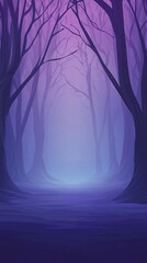 Obraz premium A misty forest path in a surreal purple landscape.