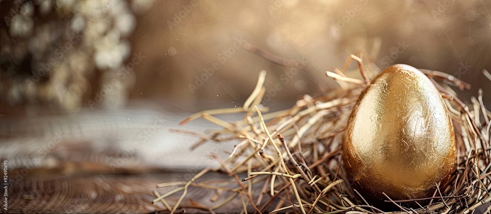 Aufkleber easter decorations include a golden egg for sunday s joyful hunt with a copy space image