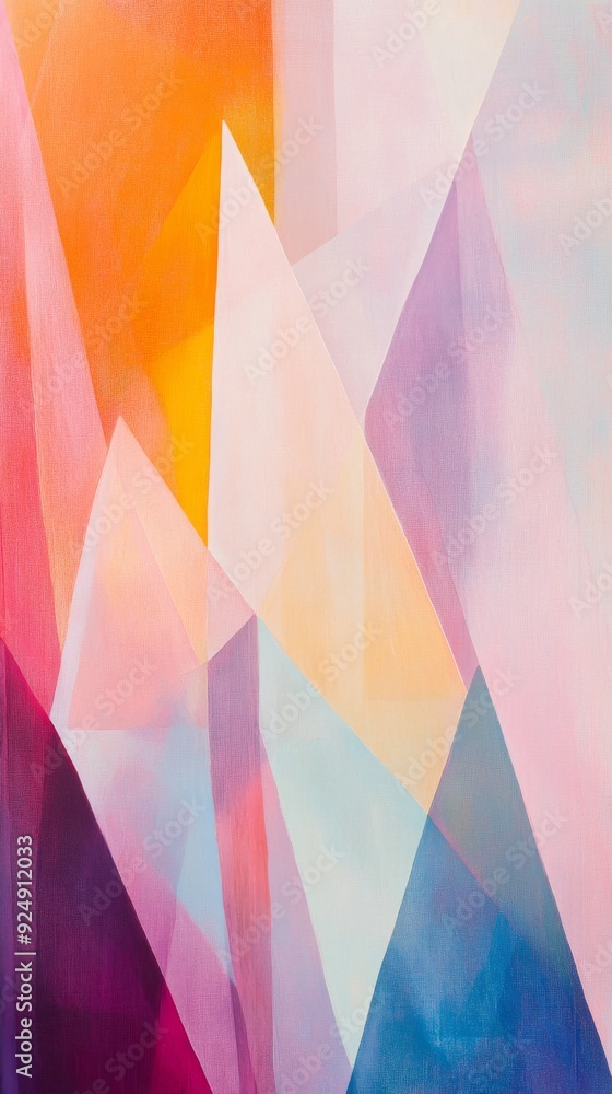 Poster abstract painting using geometric shapes creating colorful background
