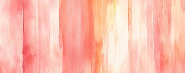 Fototapeta premium Abstract pink orange watercolor background with vertical washes