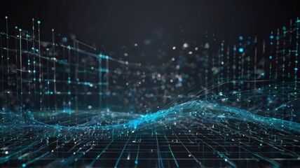 Digital technology and particles mesh background design