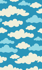 Fototapeta premium A beautiful seamless pattern showcasing clouds in a bright blue sky