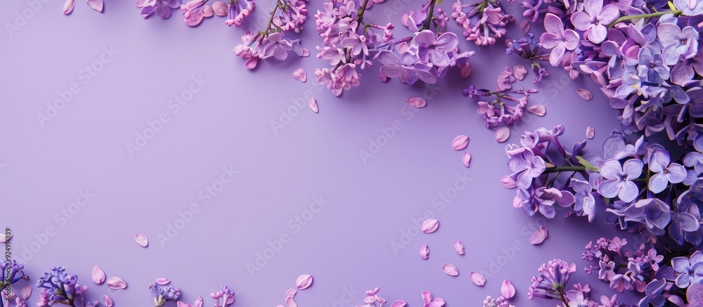 Poster purple template for text or images ideal for collages with empty copy space image