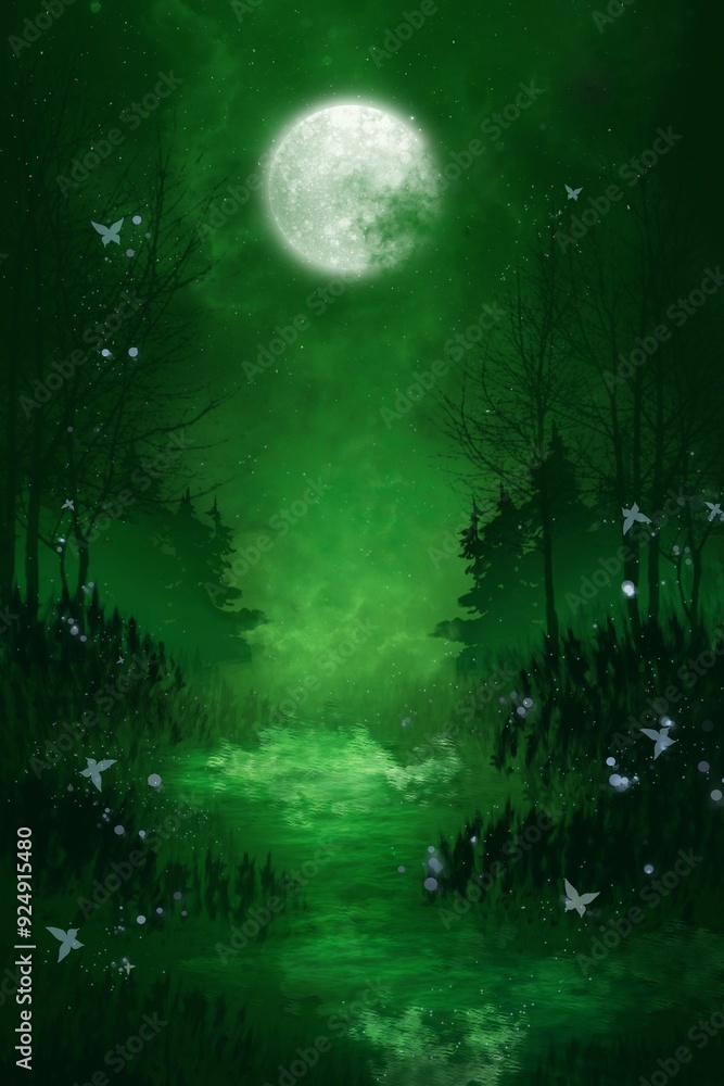 Canvas Prints moon and clouds