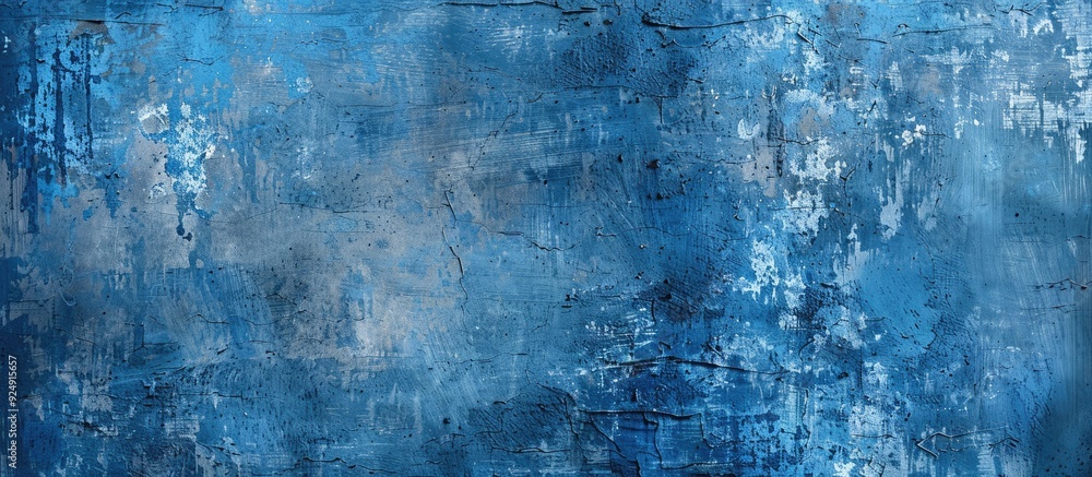 Poster grunge blue paint adorns a cement backdrop providing a textured surface for your designs with copy s