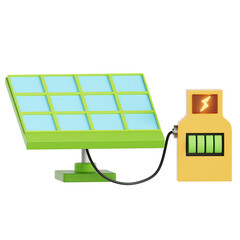 Solar Panel Green Energy 3D Icon Illustration