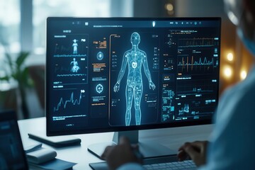 A close-up of a telemedicine interface showing chronic care metrics being discussed in a virtual care appointment