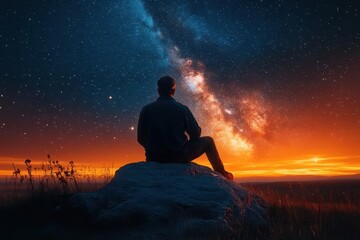 abraham gazing at starry night sky biblical scene awe and wonder