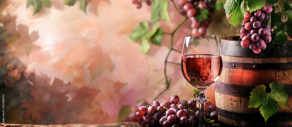 Poster fresh grape fruit wine featuring a copy space image