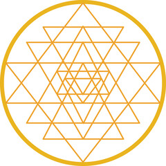 Sri Yantra hand drawn colour sketch for your design