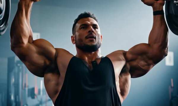 Pull up, fitness and strong man training in the gym for body goal, motivation and workout. Wellness, exercise and bodybuilder athlete with energy, power and muscle for cardio sports at a club